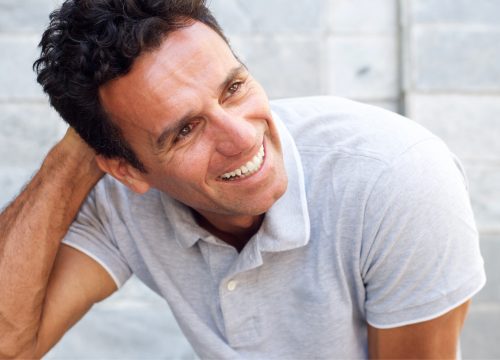 Man with full hair after PRP hair restoration
