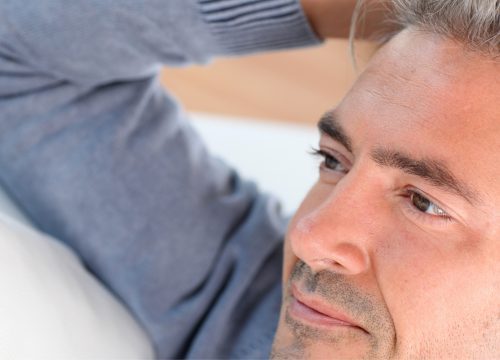 Man who is not experiencing hair loss